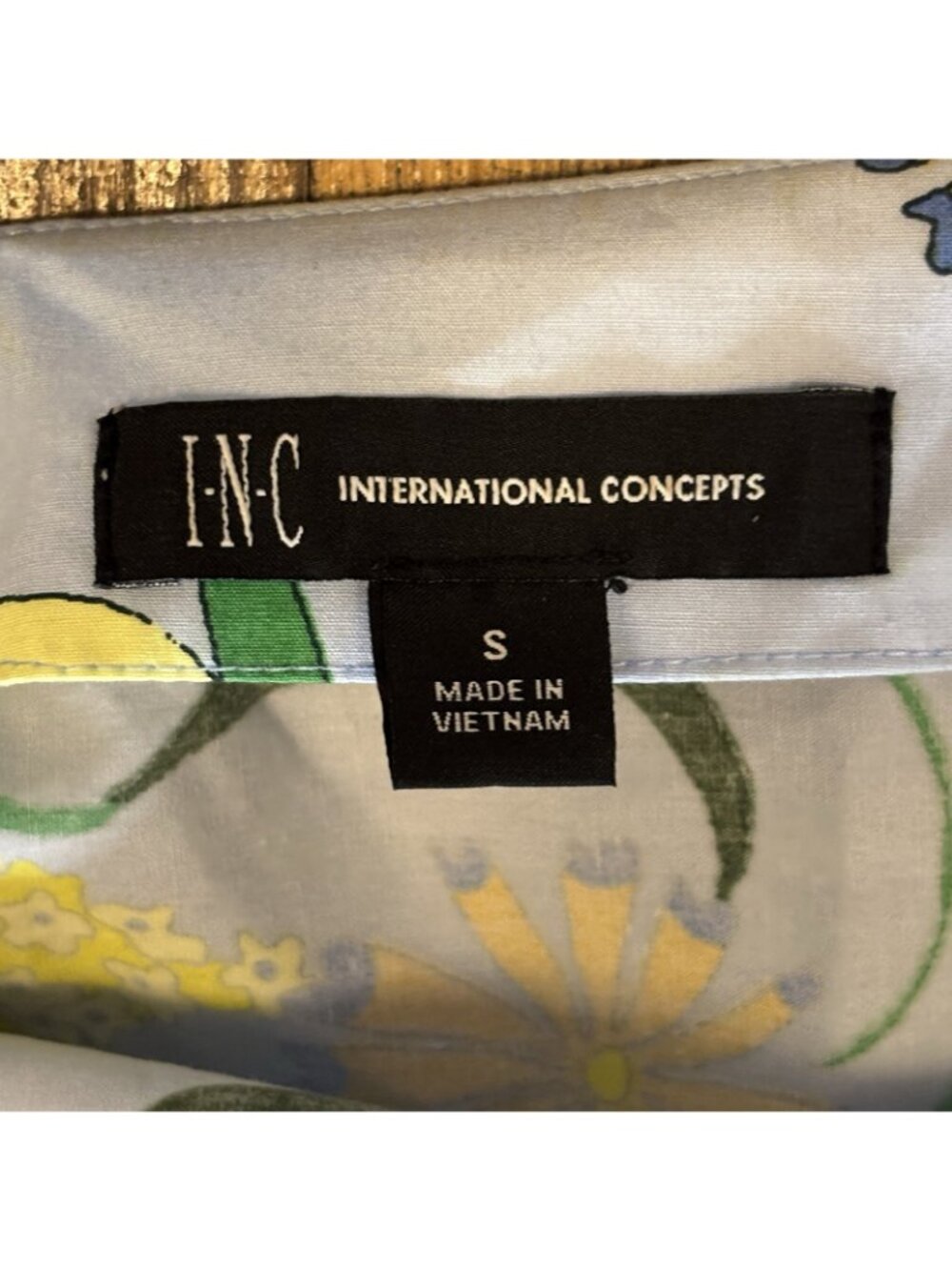 INC Mabel Poplin Belted Midi Dress Sz S Blue/Multicolor Floral Bouquet Spring - Picture 12 of 12